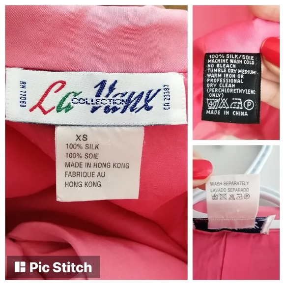 Vintage 100% Silk Pink Oversized and Longline Single Breasted Blazer XS - Picture 12 of 16